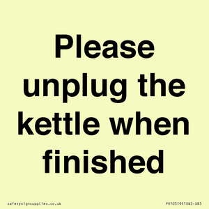Please unplug the kettle when finished